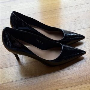 Classic Black Patent Pointed-Toe Pumps